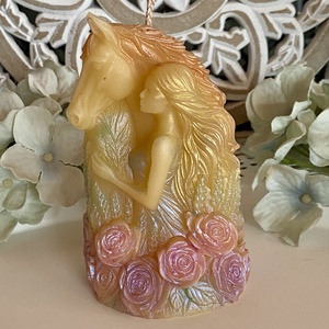 Méhviasz gyertya-Tündér �s Paripa - esküvő - dekoráció - gyertya & gyertyatartó - Meska.hu