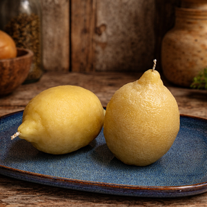 Méhviasz gyertya-citrom - esküvő - dekoráció - gyertya & gyertyatartó - Meska.hu