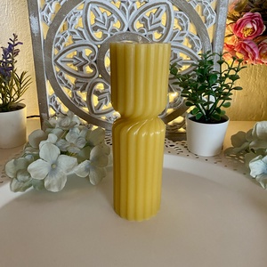 Méhviasz gyertya- Norvég stílusú henger  - Meska.hu