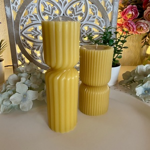 Méhviasz gyertya- Norvég stílusú henger ll.  - esküvő - dekoráció - gyertya & gyertyatartó - Meska.hu