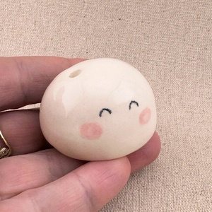 Hógolyó kerámiából, mini váza #3 - karácsony - karácsonyi lakásdekoráció - karácsonyi manók, figurák - Meska.hu
