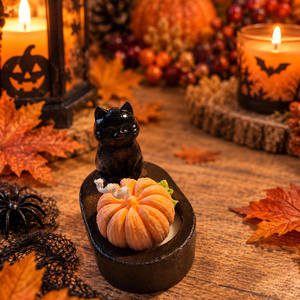 Macskás gyertyatartó - otthon & életmód - dekoráció - halloween - halloweeni asztaldísz - Meska.hu