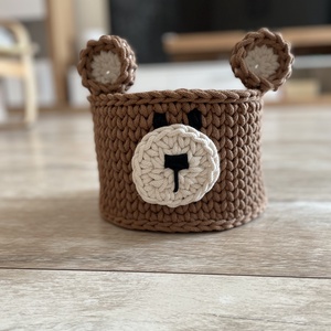 Horgolt játéktároló, állatos horgolt tároló, gyermekszobai tároló, gyermekszobai rendszerező - otthon & életmód - babaszoba, gyerekszoba - Meska.hu