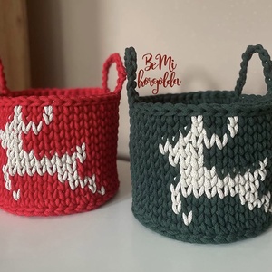 Horgolt szarvas tároló - Meska.hu