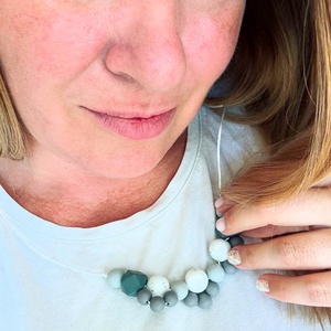 ANYALÁNC #02 Karamell Mályva és Bézs gránit - baba - mama - baba játékok - rágcsalánc - Meska.hu