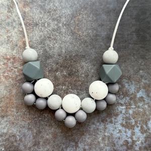 ANYALÁNC #01 Szürke és fehér gránit, Baba - mama, Baba játékok, Rágcsalánc, Gyöngyfűzés, gyöngyhímzés, MESKA