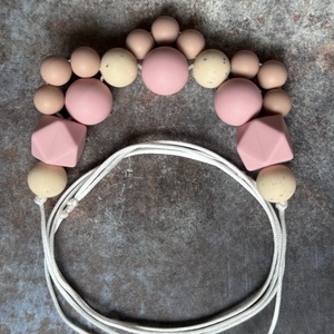 ANYALÁNC #02 Karamell Mályva és Bézs gránit - baba - mama - baba játékok - rágcsalánc - Meska.hu