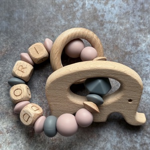 Csörgő rágóka #13 Antracit-  Rózsagyökér - Meska.hu