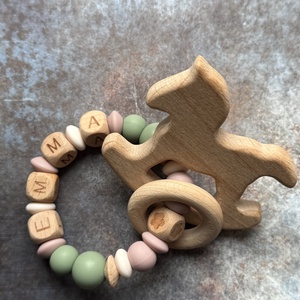 Csörgő rágóka #14 Zsálya-  Rózsagyökér- Vanília, Baba - mama, Baba játékok, Rágóka, Csomózás, Gyöngyfűzés, gyöngyhímzés, MESKA