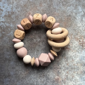 Csörgő rágóka #15 Rózsagyökér- Vanília, Baba - mama, Baba játékok, Rágóka, Csomózás, Gyöngyfűzés, gyöngyhímzés, MESKA