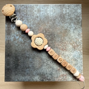 Cumilánc #07 pasztel rózsaszín - vanília , Baba - mama, Baba játékok, Cumilánc, Csomózás, Gyöngyfűzés, gyöngyhímzés, MESKA