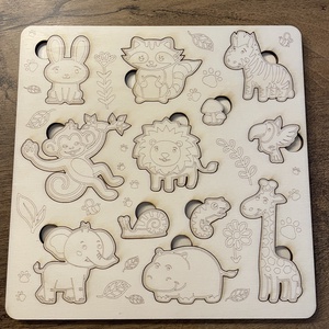 Afrikai állatos puzzle, Játék & Sport, Készségfejlesztő és Logikai játék, Oktató játékok, Famegmunkálás, MESKA