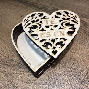 Szív  alakú tároló - kellékek & szerszámok - hobby fa alapanyag - tároló - Meska.hu