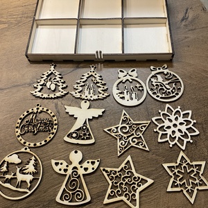 Karácsonyfa díszek dobozban - karácsony - karácsonyi lakásdekoráció - karácsonyfadíszek - Meska.hu