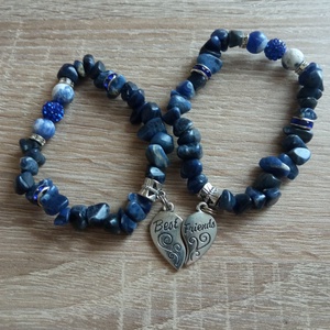 Ásvány chips páros karkötő. - ékszer - karkötő - karkötő medállal - Meska.hu