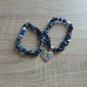 Ásvány chips páros karkötő. - ékszer - karkötő - karkötő medállal - Meska.hu