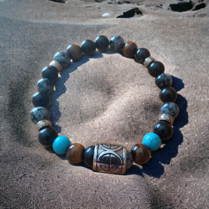 Egyensúly ásvány férfi karkötő, Ékszer, Karkötő, Gyöngyös karkötő, Ékszerkészítés, MESKA