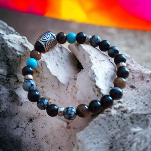 Egyensúly ásvány férfi karkötő - ékszer - karkötő - gyöngyös karkötő - Meska.hu