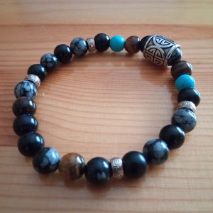 Egyensúly ásvány férfi karkötő - ékszer - karkötő - gyöngyös karkötő - Meska.hu