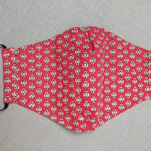 Nyári piros textil arcmaszk, vidám mintás pamut arcmaszk, 2 rétegű maszk - női - női - Meska.hu