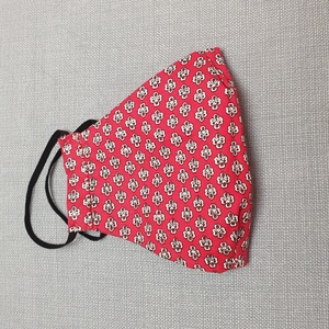 Nyári piros textil arcmaszk, vidám mintás pamut arcmaszk, 2 rétegű maszk - női - női - Meska.hu