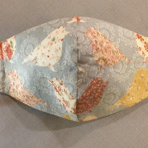Nyári madaras maszk, halványkék női arcmaszk, romantikus textil maszk, állítható fülű maszk - női - női - Meska.hu