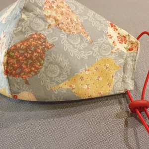 Nyári madaras maszk, halványkék női arcmaszk, romantikus textil maszk, állítható fülű maszk - női - női - Meska.hu