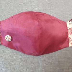 Alkalmi maszk, püspöklila maszk, arcmaszk, gombos maszk, 2 rétegű női textil maszk - női - női - Meska.hu