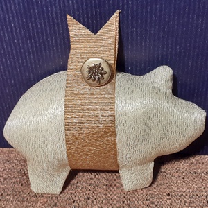 Újévi vintage szerencsemalac, szilveszteri szerencsehozó malac, vintage újévi asztali dísz, szilveszteri vintage ajándék - otthon & életmód - dekoráció - Meska.hu