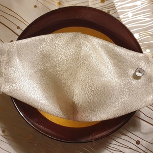 Ünnepi ezüst női maszk, alkalmi maszk, maszk esküvőre, keresztelőre, koszorúslánynak, vintage maszk - női - női - Meska.hu