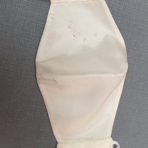 Alkalmi strasszköves maszk, fehér selyem maszk, 2 rétegű textil arcmaszk - női - női - Meska.hu