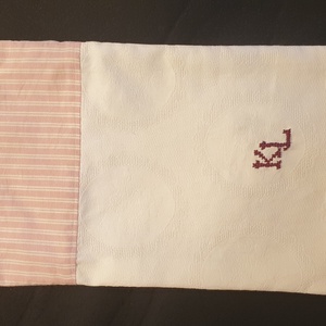 Egyedi vintage kenyérzsák, monogramos textil zsák, fehérnemű zsák, hímzett gombos zsák - otthon & életmód - konyhafelszerelés, tálalás - Meska.hu