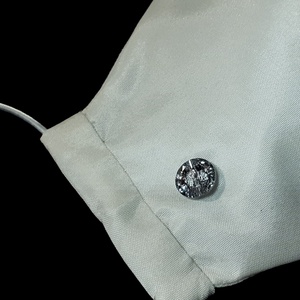 Swarovski kővel díszített alkalmi maszk, fehér selyem köves maszk esküvőre, keresztelőre, eljegyzésre, 2 rétegű fehér te - női - női - Meska.hu