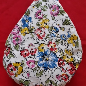 Nyári vintage nyereghuzat, virágos textil kerékpárhuzat katicabogárral - játék & sport - sport és kikapcsolódás - kerékpározás - nyereghuzat - Meska.hu