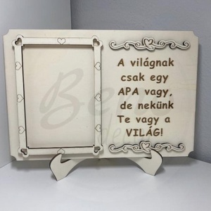 Apák napi képkeret, Otthon & Életmód, Dekoráció, Asztal és polc dekoráció, Asztaldísz, Gravírozás, pirográfia, MESKA