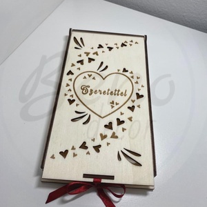 Pénz/utalványátadó doboz, Otthon & Életmód, Dekoráció, Asztal és polc dekoráció, Díszdoboz, Gravírozás, pirográfia, MESKA