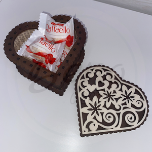 Szív alakú ajándék/ékszerdoboz, Ékszer, Ékszertartó, Ékszerdoboz, Gravírozás, pirográfia, MESKA