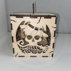 Halloween-i lámpás koponya és pókháló mintával - otthon & életmód - dekoráció - halloween - halloweeni tök - Meska.hu