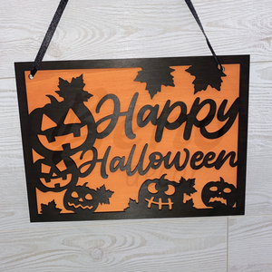 Halloween-i ajtódísz, Otthon & Életmód, Dekoráció, Halloween, Halloweeni ajtódíszek és ablakdíszek, Gravírozás, pirográfia, Festett tárgyak, MESKA