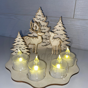 Szarvasos karácsonyi dekoráció - karácsony - karácsonyi lakásdekoráció - karácsonyi lakásdíszek - Meska.hu