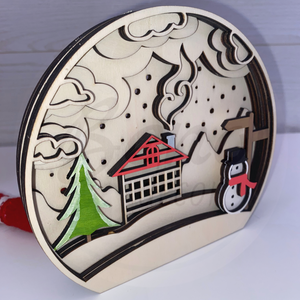 Több rétegű karácsonyi dekoráció - házikó és hóember - karácsony - karácsonyi lakásdekoráció - karácsonyi lakásdíszek - Meska.hu Több rétegű karácsonyi dekoráció - házikó és hóember - karácsony - karácsonyi lakásdekoráció - karácsonyi lakásdíszek - Meska.hu