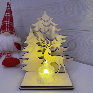 Karácsonyi dekoráció - rénszarvas és 2 fenyőfa - Meska.hu