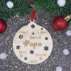 Karácsonyfadísz Mamának/Papának az Unokái nevével - karácsony - karácsonyi lakásdekoráció - karácsonyfadíszek - Meska.hu