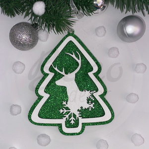 Karácsonyfadísz - rénszarvas mintával, Karácsony, Karácsonyi lakásdekoráció, Karácsonyfadíszek, Gravírozás, pirográfia, MESKA