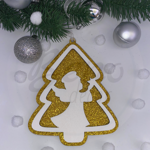 Karácsonyfadísz - angyal mintával, Karácsony, Karácsonyi lakásdekoráció, Karácsonyfadíszek, Gravírozás, pirográfia, MESKA