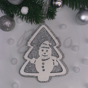 Karácsonyfadísz - hóember mintával - karácsony - karácsonyi lakásdekoráció - karácsonyfadíszek - Meska.hu