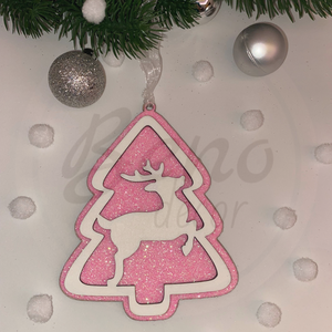 Karácsonyfadísz - rénszarvas mintával, Karácsony, Karácsonyi lakásdekoráció, Karácsonyfadíszek, Gravírozás, pirográfia, MESKA