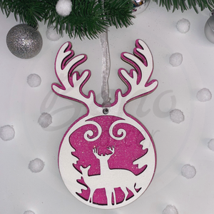 Karácsonyfadísz - rénazarvas mintával, Karácsony, Karácsonyi lakásdekoráció, Karácsonyfadíszek, Gravírozás, pirográfia, MESKA