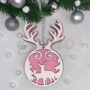 Karácsonyfadísz - rénazarvas mintával - karácsony - karácsonyi lakásdekoráció - karácsonyfadíszek - Meska.hu