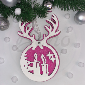 Karácsonyfadísz - gyertya mintával - Meska.hu